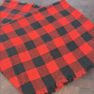 Red and Black Plaid Scarf
